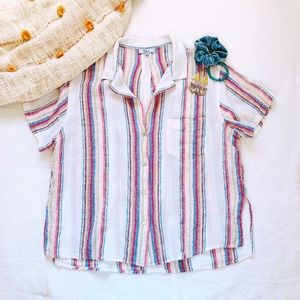 Rails Zuma Havana Stripe Linen Shirt